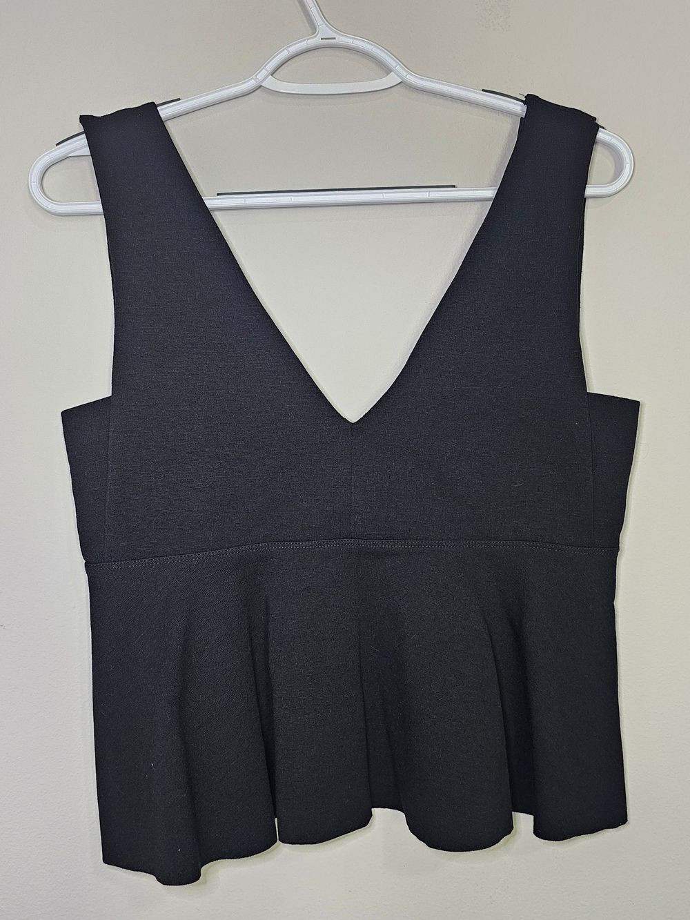 Silence + Noise Black V-Neck Peplum Top